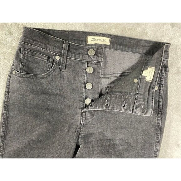 Madewell 10" High-Rise Skinny Jeans in Berkeley Black: Button-Through 27P - Picture 13 of 16